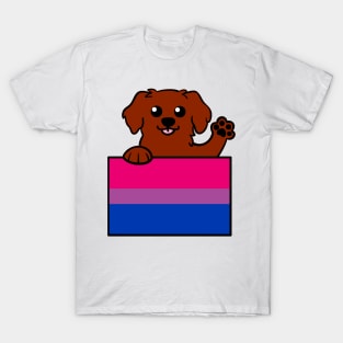 Love is Love Puppy - Red - Bi Pride Flag T-Shirt